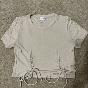 Women's Cream Top with Side Ties